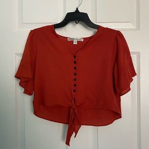 Orange Gypsies & Moondust Crop Top - Size Small